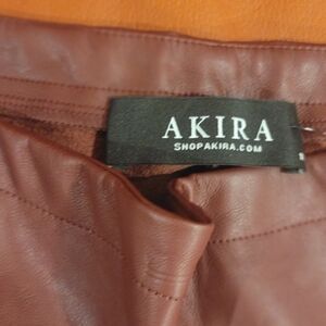 Faux leather wide leg pants